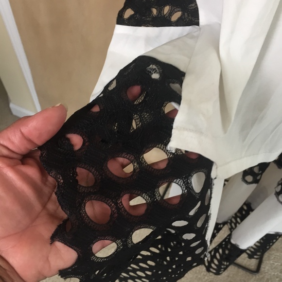 NWT WHY DRESS Hi Lo Top Black/White Size Small - Picture 8 of 15